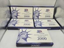 5- 2000 US Mint Proof Sets