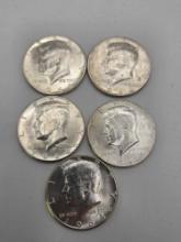 5 Silver Kennedy Halves