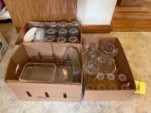 baking dishes, candlewick glass, drinking glasses