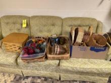 large assortment of baskets and decor