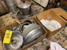 pots, pans, glassware