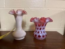 cranberry flower vases