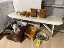 crock bench, decor items