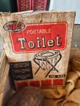 Wooden boxes, wooden bats, rackets, portable toilet, volleyball set, waterslide and fun sprinkler,