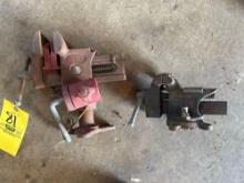 (2) small bench vices