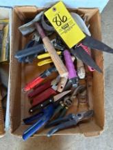 Light fixture, snips, garden tools, hooks, etc.