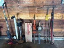 Mop, Sump pump, Power washer pew, hedge trimmers, offers, umbrellas