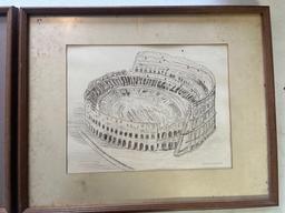 2 Framed Cruickshank Signed Drawings