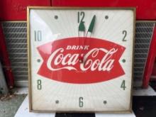 1950s Coca Cola Fish Tail PAM Wall Clock