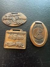 (3) Vintage Watch Fobs - Euclid Pivot Steer Loaders, Galion MFG., & Caterpillar Ohio Machinery Co.