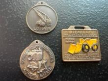 (3) Vintage Watch Fobs - Lorain Cranes, Corman-Rupp Pumps, & Michigan Tractor Shovels
