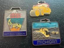(3) Vintage Watch Fobs - Michigan Machinery, Case White Rental & Sales Inc., & Buffalo Springfield