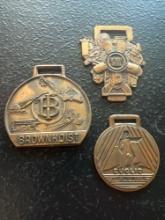 (3) Vintage Watch Fobs - Industrial Brownhoist Corporation, Euclid Pioneer, & Detroit Diesel Engines