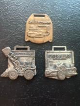 (3) Vintage Watch Fobs - Caterpillar Machinery