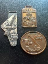 (3) Vintage Watch Fobs - Page Miracle Hitch, Grove American Equipment Co., & Michigan Air Controlled
