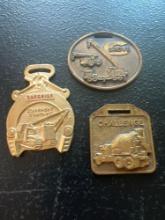 (3) Vintage Watch Fobs - Superior Equipment Company, Challenge Cement Truck, & Grove American