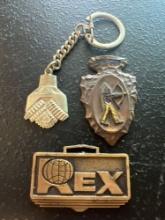 (3) Vintage Watch Fobs - Rex, Hughes Tool Company, & Archer Arrowhead