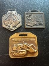(3) Vintage Watch Fobs - Allis-Chalmers, Yawn Manufacturing Co., & Eimco Bulldozer