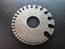 J.R. Brown & Sharpe Standard Wire Gauge