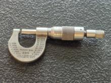 Brown & Sharpe Model 225 0-.500 In. Tube Micrometer w/ Ratchet