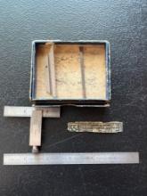 Brown and Sharpe No. 554 Adjustable Square, Complete with 3 Blades