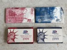 1999 Silver Proof Set, 1999 Proof Set, 1999 Denver Uncirculated Coin Set, 1999 Philadelphia