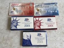 2001 Denver Uncirculated Coin Set, 2001 Philadelphia Uncirculated Coin Set, 2001 Proof Set, 2001