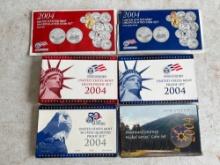2004 Denver Uncirculated Coin Set, 2004 Philadelphia Uncirculated Coin Set, 2004 Silver Proof Set,