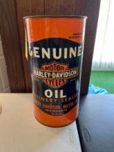 1970s Harley Davidson Oil Can Garbage Can