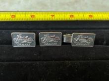 Harley Davidson Electra-Glide Cufflink and Tie Clasp Set