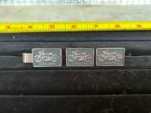 Harley Davidson Electra-Glide Cufflink and Tie Clasp Set
