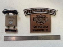 Rare Harley Davidson Founding Member Museum Pin and Patch