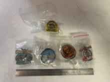(5) AMCA Swap Meet Motorcycle Pins. Barn Finds, Chief Blackhawk, Comedy Island