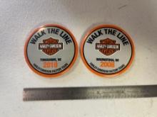 Harley Davidson 2008 and 2010 Walk the Line Pins
