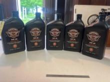 (5) Full Harley Davidson SAE-60 Motorcycle Oil Bottles