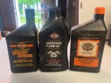 (3) Empty Harley Davidson Oil Bottles