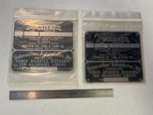 (2) Tokheim Oil Tank & Pump Co. Model/Inspection Plates
