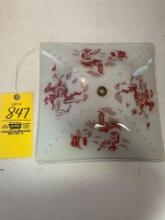 1950's-1960's Cowboy Themed Hanging Glass Lamp Shade