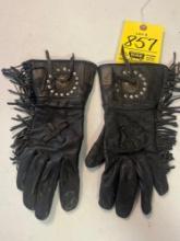 Vintage Willie G Women's Leather Riding Gloves - Size Small