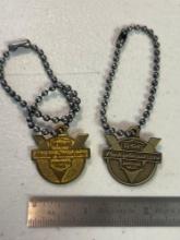 (2) Harley Davidson 50th Anniversary Keychains