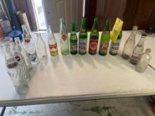 Assortment of Vintage Bottles - 7Up, Pepsi, RC Cola, & more
