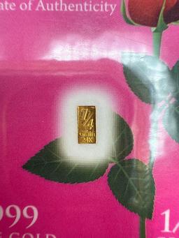 Benchmark .999 Gold 1/4 Grain Bars bid x 3