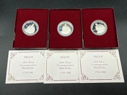 Washington Commemorative Silver Proof Half Dollars (3)
