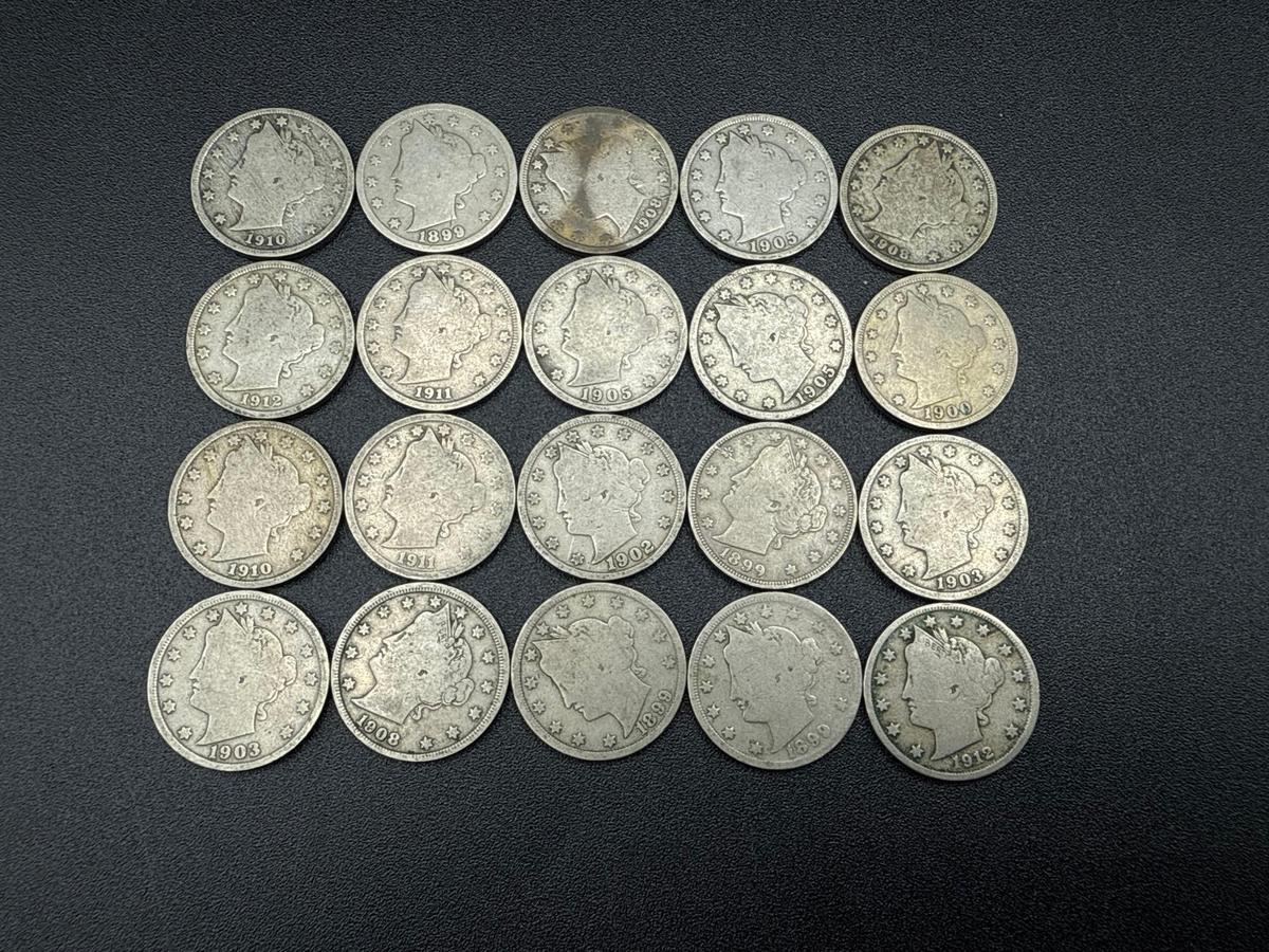 V Nickels Assorted Dates bid x 20