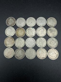 V Nickels Assorted Dates bid x 20