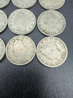 V Nickels Assorted Dates bid x 20