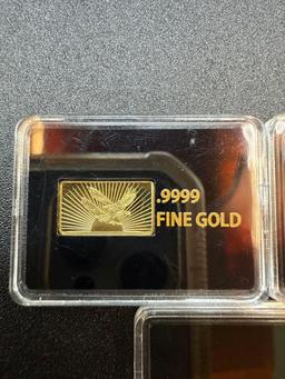 .999 Fine Gold Bars 0.3 grams each bid x 3