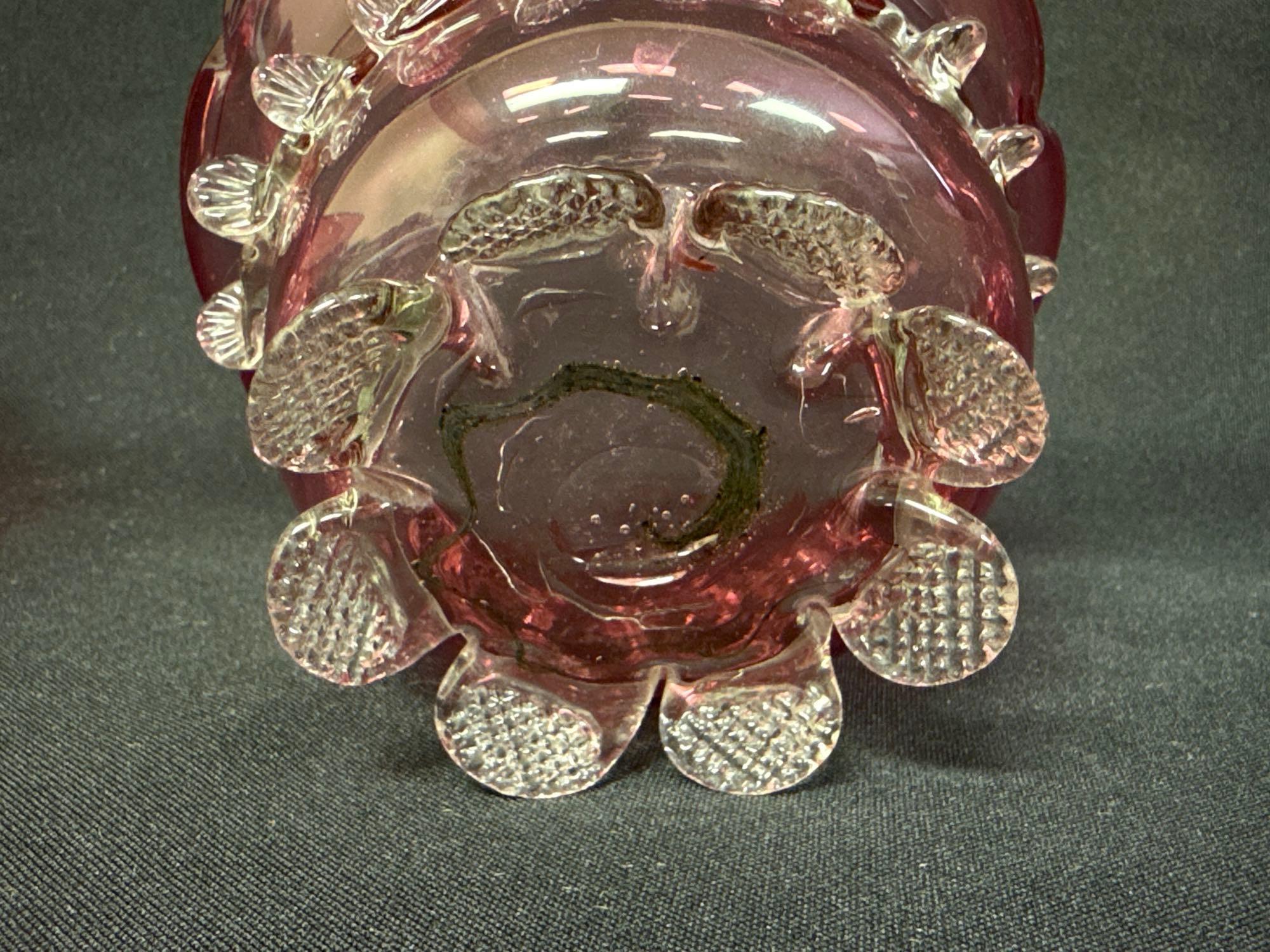 Cranberry Glass Assorted Footed Pieces, Bowls, Vase, Creamer