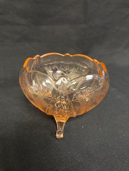 Pink Depression Glass Footed Bowl