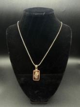Sterling Silver Necklace with .999 Silver Bar Pendant